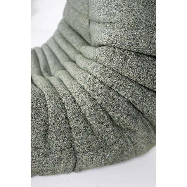 Set of Togo Lounge Chair and Pouf in Grey Tweed Fabric by Michel Ducaroy for Ligne Roset, 1973 For Sale - Image 18 of 18