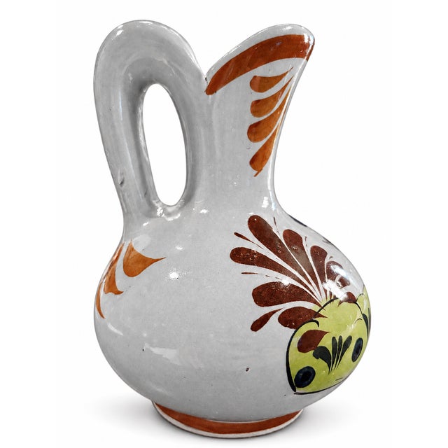 Ceramic Mid-Century Tonalá Mexico Hand-Painted Ceramic Pottery Jug For Sale - Image 7 of 7