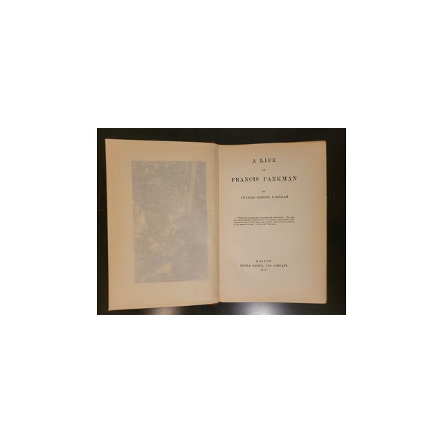 Victorian Antique 1910 "A Life of Francis Parkman" by Charles Haight Farnham (Half-Leather & Marbled Boards) For Sale - Image 3 of 4