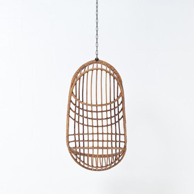 Pendant Egg Chair in Rattan For Sale - Image 14 of 18