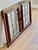 Vintage 70s Pair of Walnut and Convex Leaded Clear Glass Cabinet Doors For Sale - Image 12 of 18