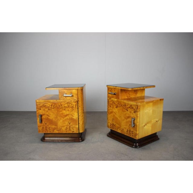Mid-Century Modern Bedside Tables by Jindřich Halabala, Czechoslovakia, 1950s, Set of 2 For Sale - Image 6 of 18