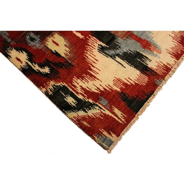 1990s Modern Red/Ivory Wool Rug - 4'0 X 6'0 For Sale - Image 4 of 8