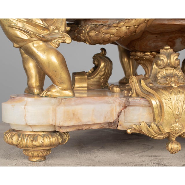 Metal H. Journet & Cie 19th Century French Ormolu Bronze & Oynx Centerpiece For Sale - Image 7 of 16