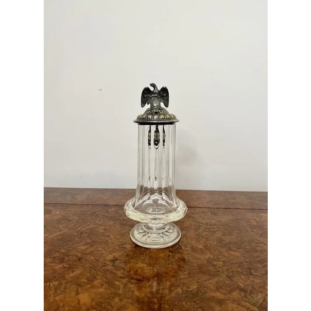 Glass Victorian Glass and Silver Plated German Claret Jug, 1880s For Sale - Image 7 of 11