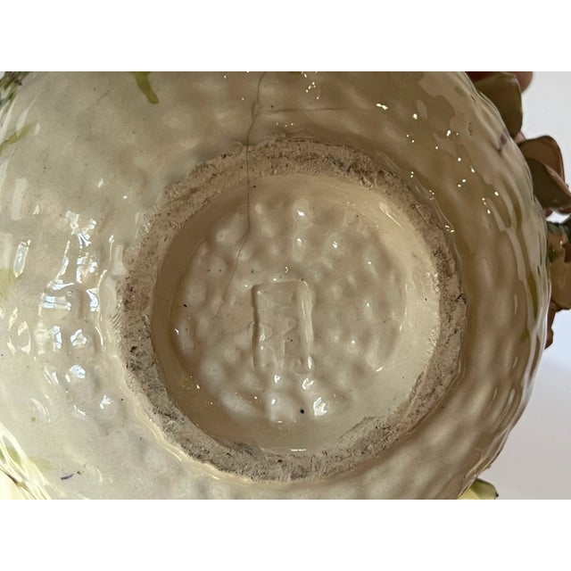 1950s Early Capodimonte Basket Bowl With Applied Flowers and Birds For Sale - Image 5 of 6