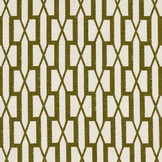 Schumacher x Veere Greeney Belvedere Fabric In Olive For Sale