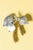 Stunning silver brooch by Gertrud Engel, in the form of birch leaves, with two gilded seed pods loosely suspended....