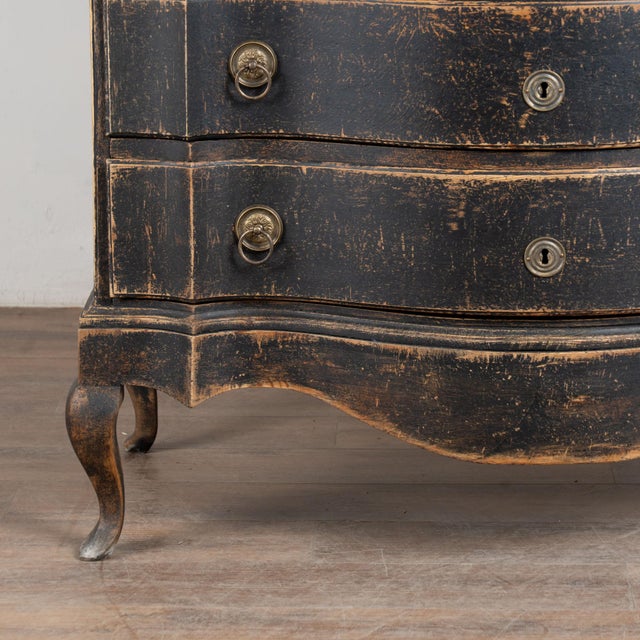 18th Century Black Danish Oak Chest of Four Drawers For Sale - Image 10 of 15