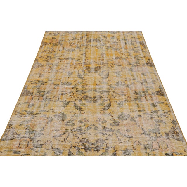 Traditional Vintage Zeki Muren Rug in Gold and Brown For Sale - Image 3 of 7