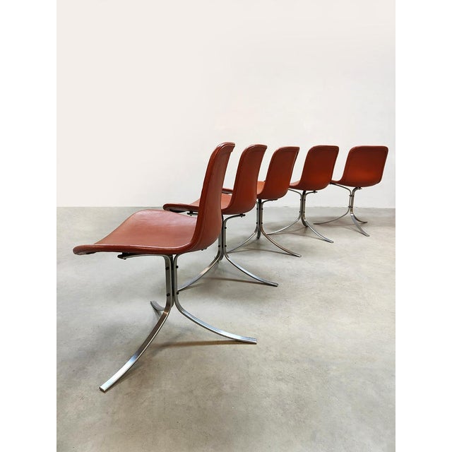 Metal Vintage Danish Dining Chairs PK9 by Poul Kjaerholm for Fritz Hansen, 1990s, Set of 5 For Sale - Image 7 of 9