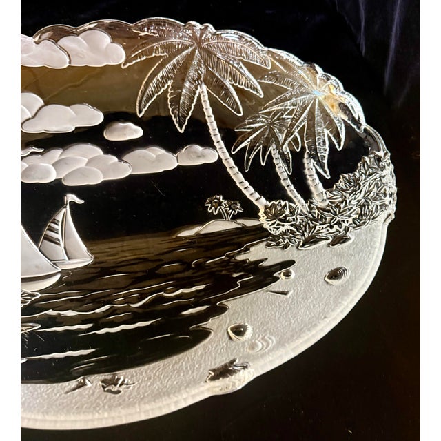 1980s 1980s Mikasa Santa Cruz Crystal Large Platter For Sale - Image 5 of 12