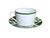 Postmodern 1990s Bill Goldsmith Site Carot New Florida Green Limoges Cup & Saucer Set of 5 - 10 pcs For Sale - Image 3 of 14