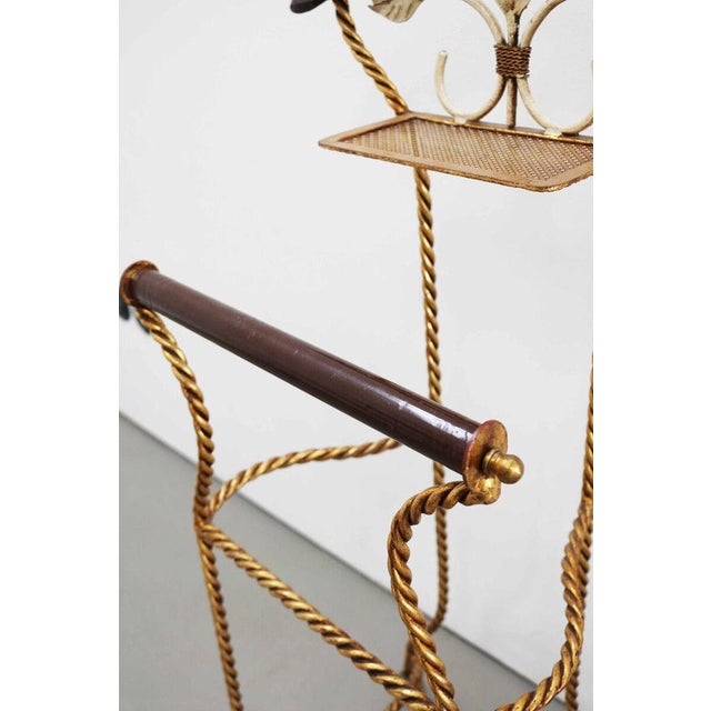 Hollywood Regency Italian Gilt Metal Valet, 1970s For Sale - Image 6 of 14