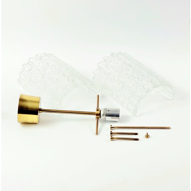 1960s Mid-Century Modern Crystal Glass & Brass Pendant/Ceiling Light by Carl Fagerlund for Orrefors For Sale - Image 9 of 9