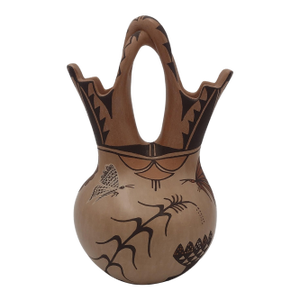 Beautiful Vintage Signed Juanita Fragua Jemez Pueblo Hand-Coiled Pottery Wedding Vase