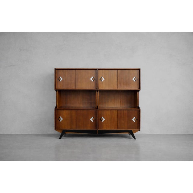 Mid-Century Danish Modern Teak Buffet with Hand-Painted Pattern, 1950s For Sale - Image 17 of 17