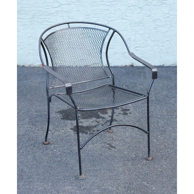 Vintage Set of Four Wrought Iron Patio Dining Chairs For Sale In Philadelphia - Image 6 of 12