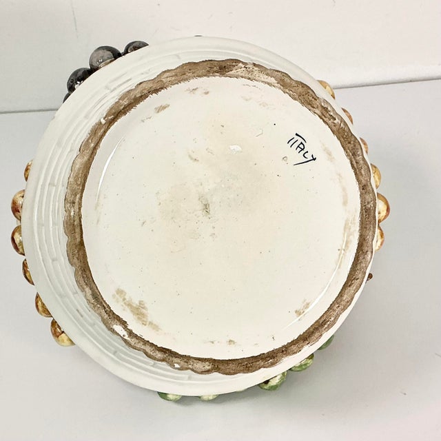 1950s Vintage Majolica Italian Hollywood Regency Grape Clusters Topiary. For Sale - Image 16 of 18