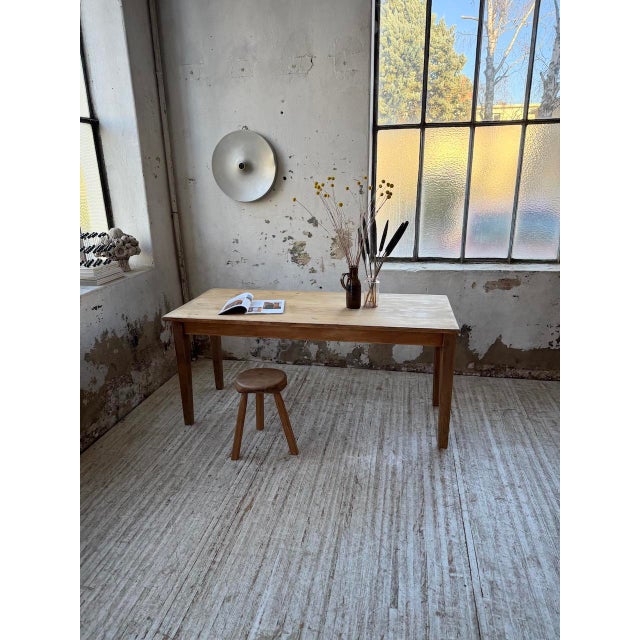 Pine and Oak Farmhouse Table, 1950s For Sale - Image 6 of 18