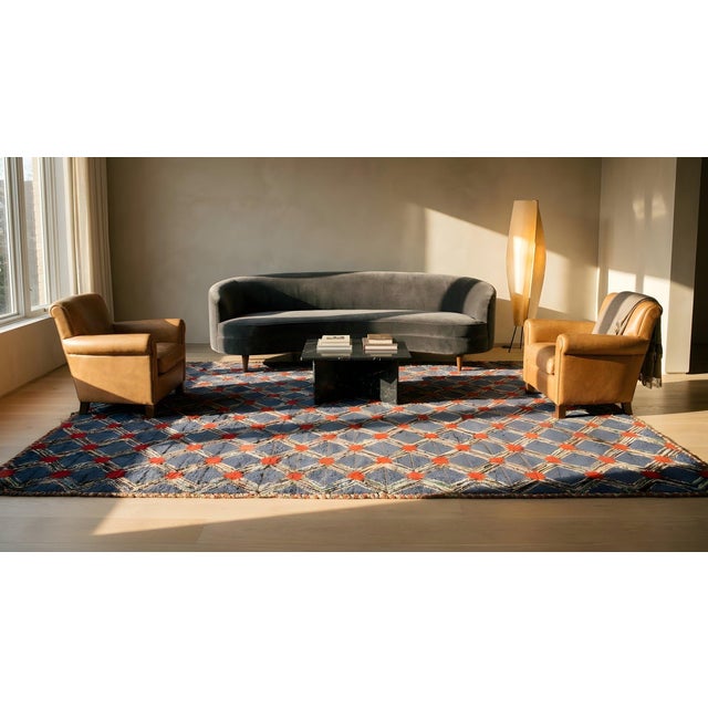 Dark Gray Mid 20th Century American Hooked Rug ( 8'6" x 11'6" - 260 x 350 ) For Sale - Image 8 of 9