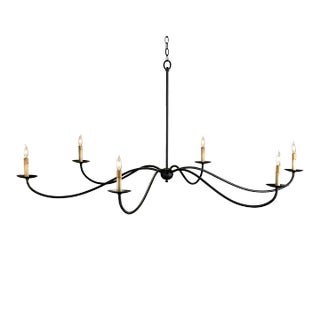 Currey & Company Saxon Black Chandelier For Sale