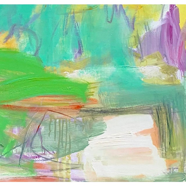 Trixie Pitts "Garden Escape" by Trixie Pitts Large Abstract Expressionist Oil Painting For Sale - Image 4 of 13