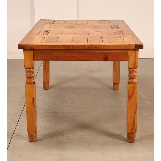 Mexican Pine Vintage Rustic One Drawer Writing or Dining Table For Sale - Image 15 of 18