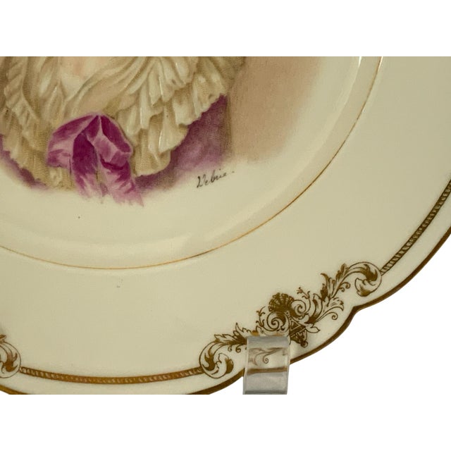 Traditional 19thC Sèvres Marked Portrait Plate Madame De Lamballe Signed Debrie Made in France c.1890-1910 For Sale - Image 3 of 8