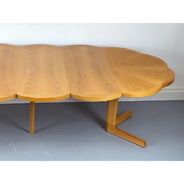 Round Oak Dining Table with Extensions, 1970s For Sale - Image 10 of 18