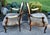 Pair Vtg. French Louis XV Style Carved Walnut Armchairs Gold Damask Chairs For Sale - Image 16 of 18