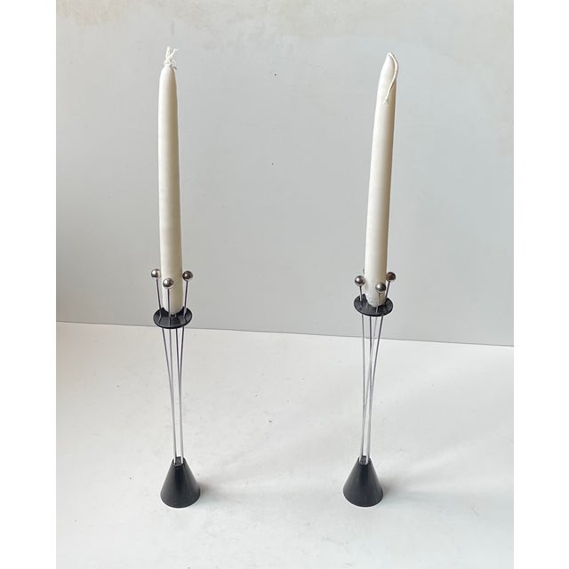 Postmodern Vintage Adjustable Candleholders, 1970s, Set of 2 For Sale - Image 3 of 8