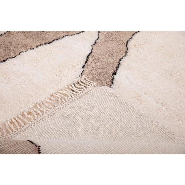 Art Deco Oversize Hand-Knotted Moroccan Wool Rug | 13'6" X 11'1" | One of a Kind For Sale - Image 3 of 8