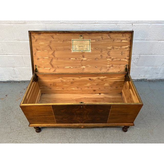 Brown Vintage Figured Walnut Cedar Chest by Dillingham Mfg. Co For Sale - Image 8 of 13
