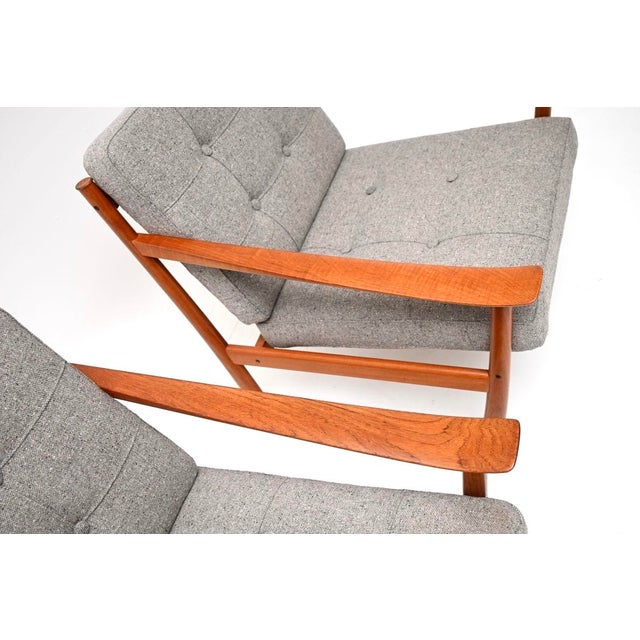 Wood Danish Teak Armchairs by Peter Hvidt and Orla Mølgaard-Nielsen for France & Søn, 1960s, Set of 2 For Sale - Image 7 of 9