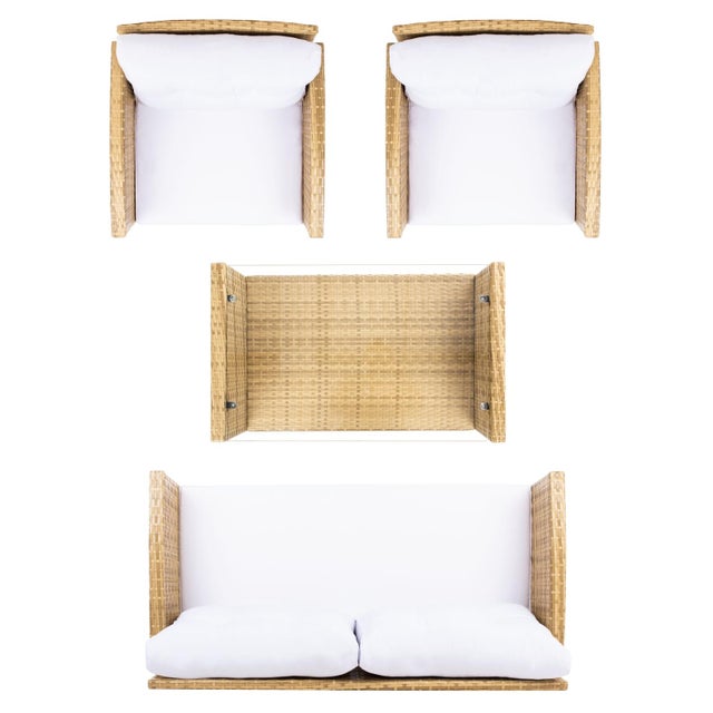 Vellor 4-Piece Living Set, Natural/White Cushion For Sale In Philadelphia - Image 6 of 9