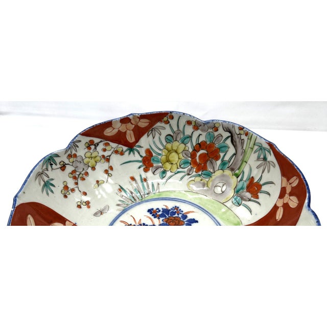 Antique 19th C. Japanese Imari Scalloped Porcelain Bowl - 10" For Sale In Portland, ME - Image 6 of 16