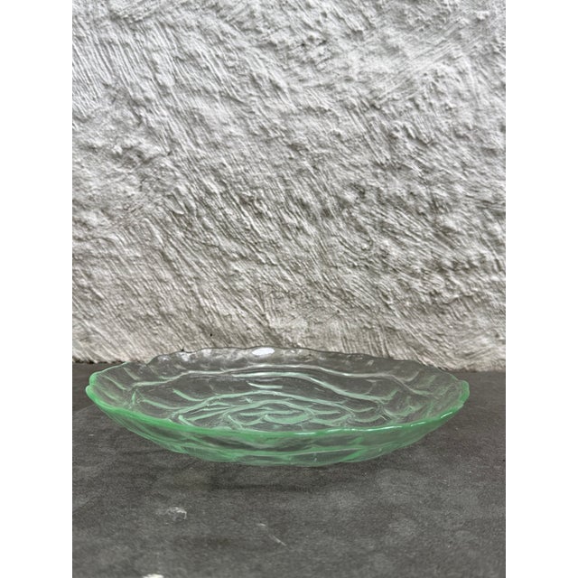 Art Deco Vintage Consolidated Green Glass Plate Platter Old Spanish Catalonia 10” For Sale - Image 3 of 4
