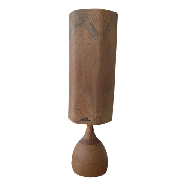 Wooden Table Lamp by Leif Wikner for Persåsen For Sale