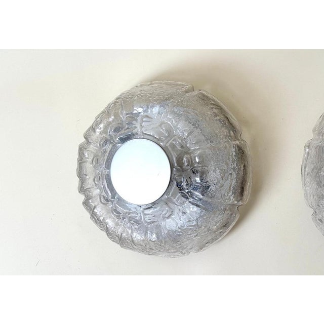 1970s Textured Glass Flush Mount from Limburg, Germany, 1970s, Set of 2 For Sale - Image 5 of 16