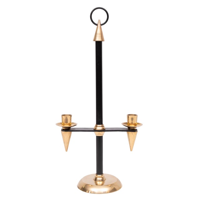 Italian Brass Candleholder, 1940s For Sale - Image 11 of 11