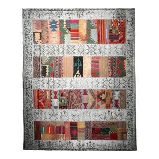Artisan Vintage Patchwork Rug Crafted From Handwoven Rugs and Kilims - 6' 8'' X 8' 5'' For Sale