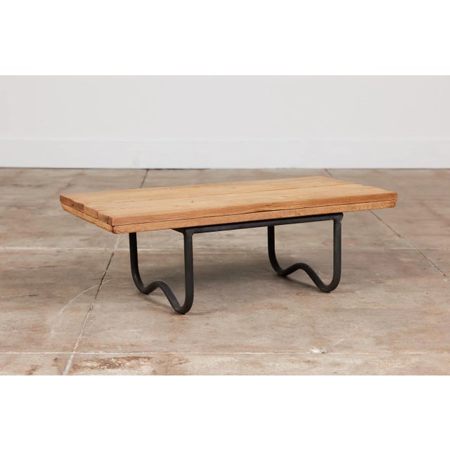 1960s Bronze Patio Beach Table With Wood Top by Walter Lamb for Brown Jordan, Attributed For Sale - Image 10 of 13