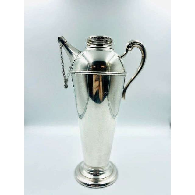 Antique Classic Art Deco Silver Cocktail Shaker/Picher by Renown Silversmiths, Australia For Sale - Image 10 of 13