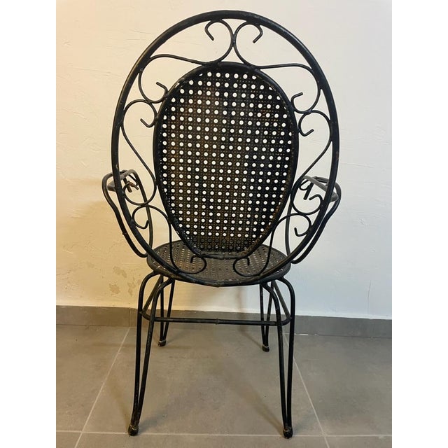 Provencal Armchairs in Wrought Iron, 1960s, Set of 3 For Sale - Image 6 of 14