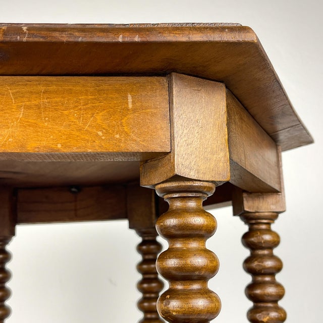 1930s Vintage Hexagonal Walnut Side Table, 1930s For Sale - Image 5 of 18