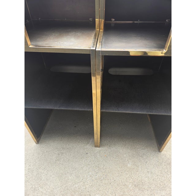 Vintage Brass Modular Bar with Bar Stools from Maison Jansen, 1970, Set of 5 For Sale - Image 6 of 12