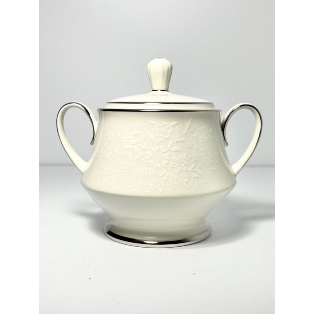 Noritake Noritake “Chandon, Platinum” Bone China Dinnerware Hostess Set - 7 pcs For Sale - Image 4 of 12