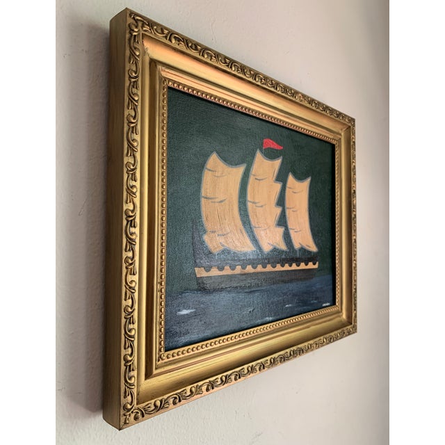 English Contemporary Impressionist Style Seascape Painting on Canvas, Framed For Sale - Image 3 of 5