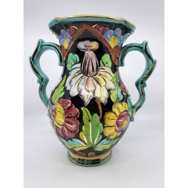 Monaco Ceramic Vase with Gilt Decoration from Cerart, 1950 For Sale - Image 12 of 12